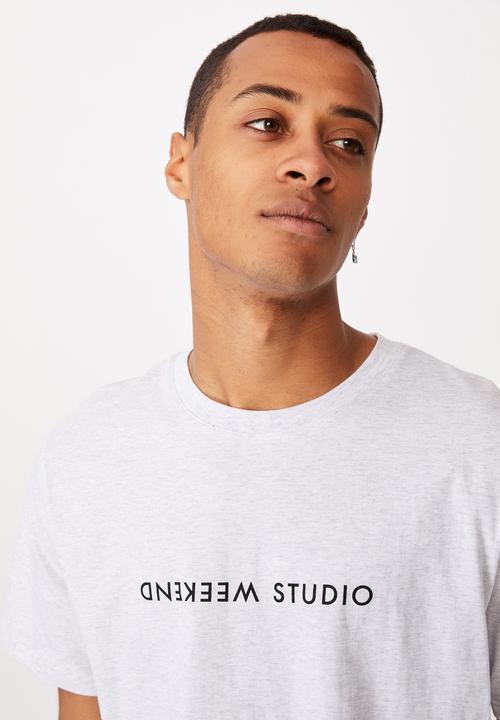 Cotton On - Tbar text T-shirt  - white
