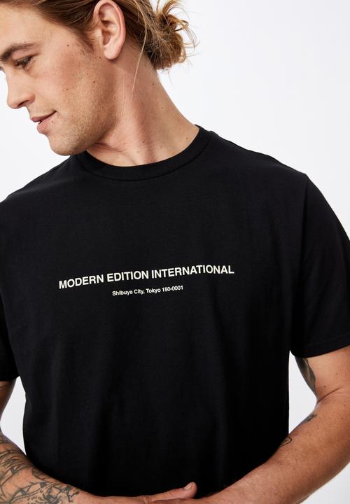 Cotton On - Tbar text T-shirt  - black