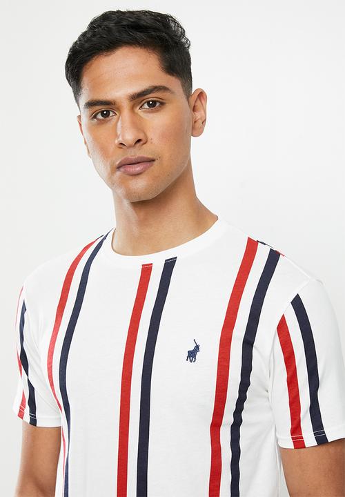 POLO - Sport dan stripe tee - white