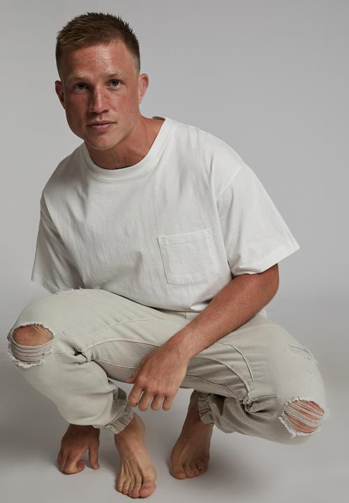 Cotton On - Slim denim jogger - bone