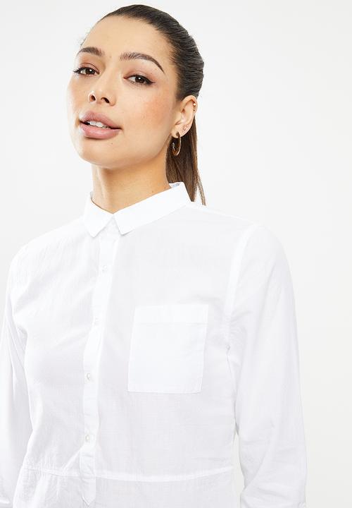 edit - Curved hem shirt - white 