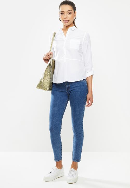 edit - Curved hem shirt - white 