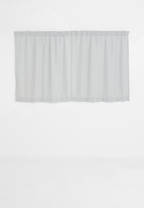 Sixth Floor - Slub unlined taped café curtain - grey