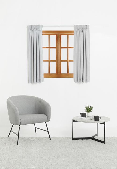 Sixth Floor - Slub unlined taped café curtain - grey