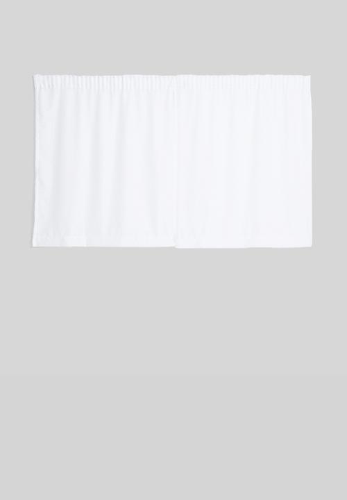 Sixth Floor - Slub unlined taped café curtain - white