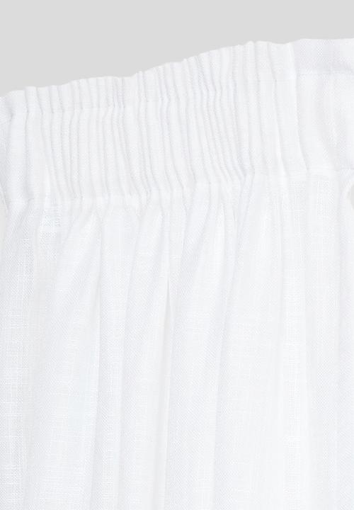 Sixth Floor - Slub unlined taped café curtain - white
