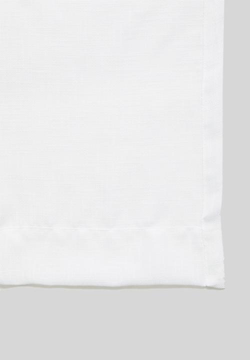 Sixth Floor - Slub unlined taped café curtain - white