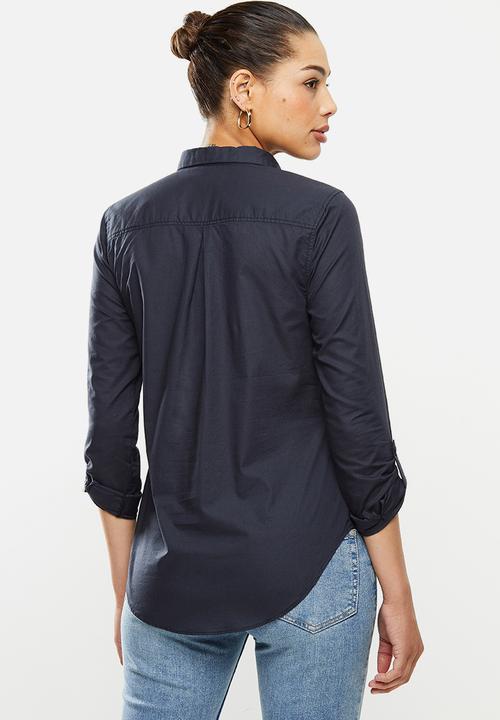 edit - Curved hem shirt - navy