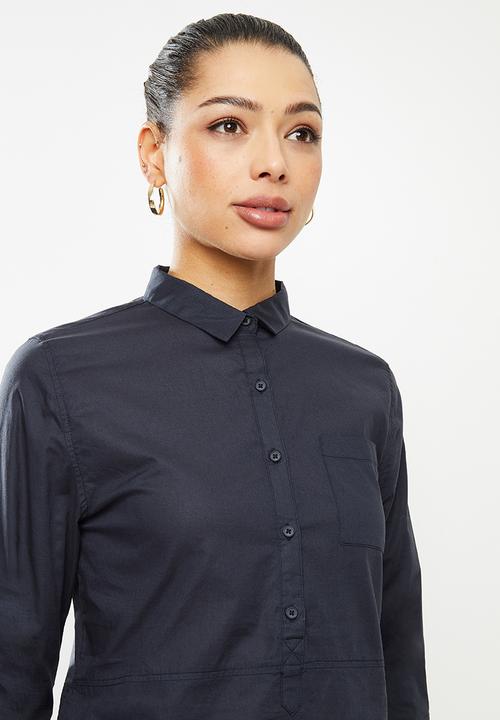 edit - Curved hem shirt - navy