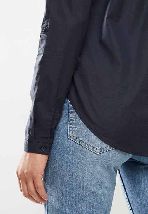 edit - Curved hem shirt - navy