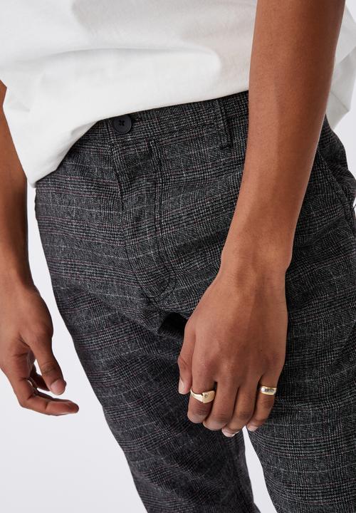Cotton On - Skinny stretch chino - black &  white 