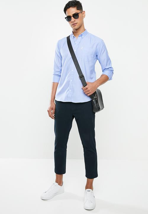 Ben Sherman - Jacquard ls shirt - mid blue