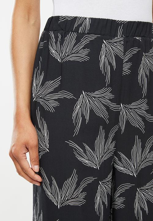 edit - Bold print pallazzo pant - black & white 