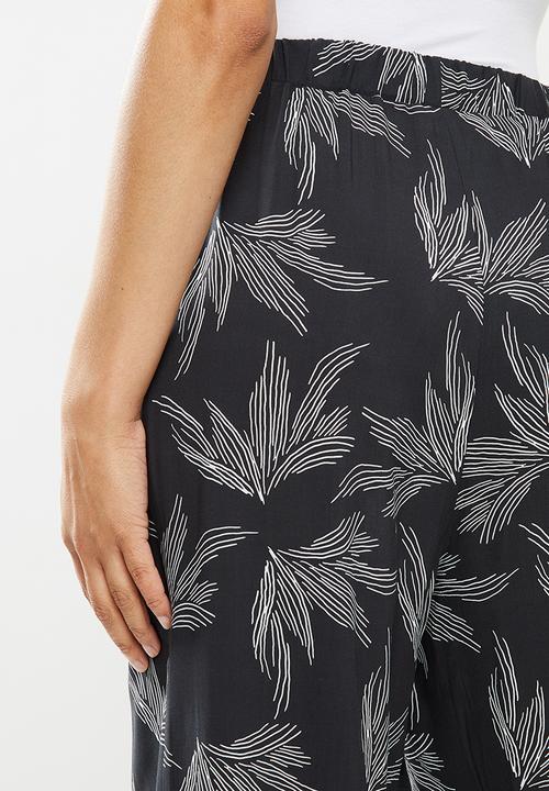 edit - Bold print pallazzo pant - black & white 