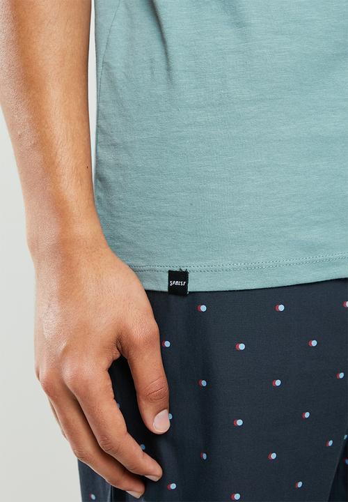 Superbalist - 2 pack premium cotton slub vests - dusty blue & grey melange