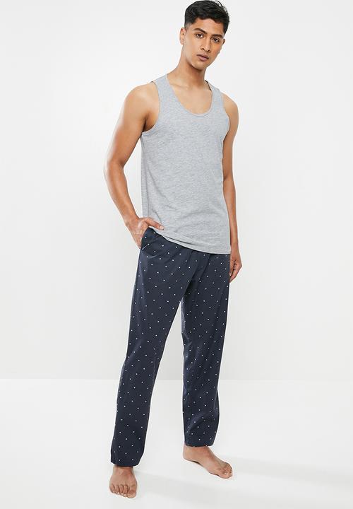Superbalist - 2 pack premium cotton slub vests - dusty blue & grey melange