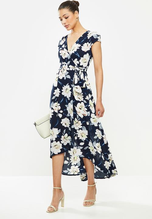 Revenge - High low floral midi dress - multi