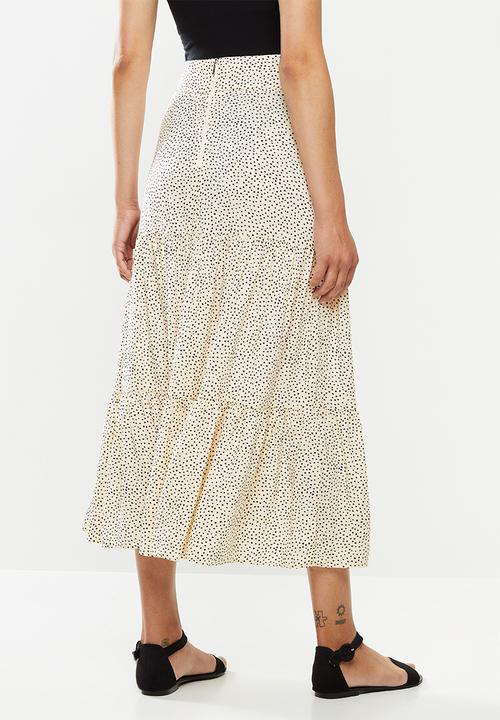 MILLA - Printed tiered skirt - neutral & black
