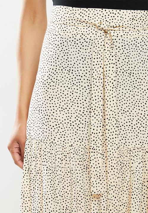 MILLA - Printed tiered skirt - neutral & black