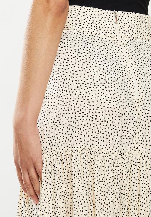 MILLA - Printed tiered skirt - neutral & black