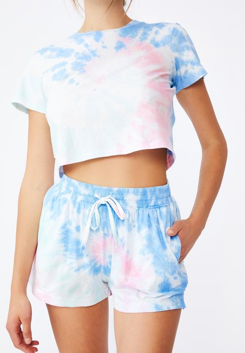 Cotton On - Jersey sleep short - tie dye swirl