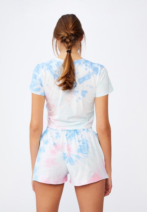 Cotton On - Jersey sleep short - tie dye swirl