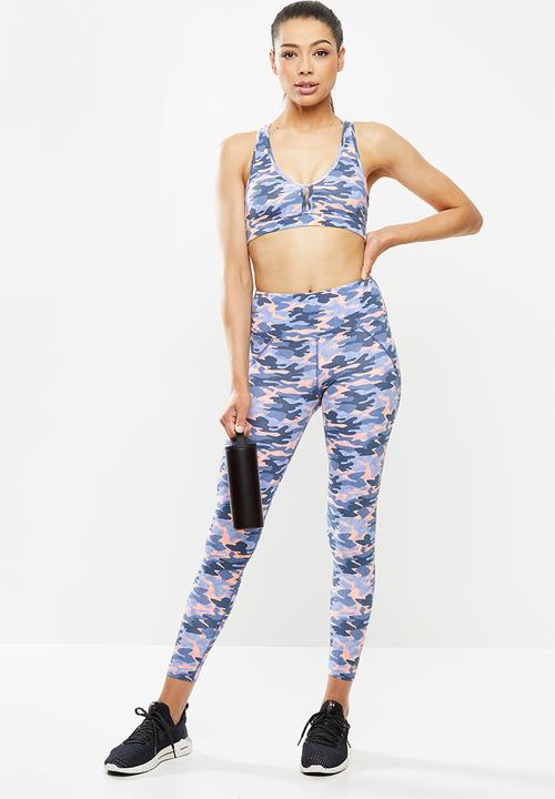 Fitgymwear - Printed ultra preto - blue & pink 
