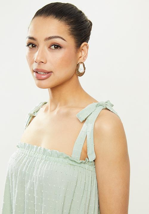 MILLA - Cami tie top - sage