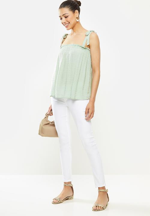 MILLA - Cami tie top - sage