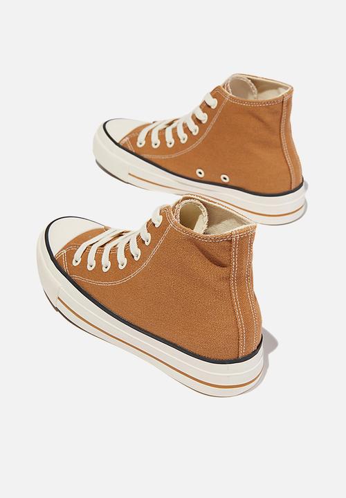 Cotton On - Britt retro high top - tan