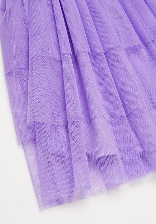 Pop Candy - Tiered mesh combo dress - purple