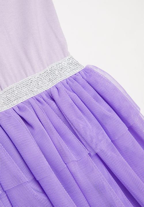 Pop Candy - Tiered mesh combo dress - purple