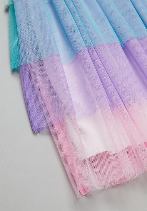 Pop Candy - Tiered mesh combo dress - multi