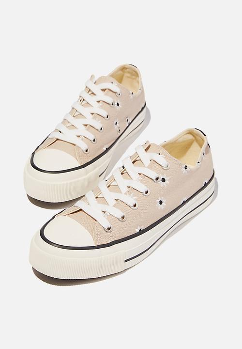 Cotton On - Billie retro low rise - daisy ecru embroidery
