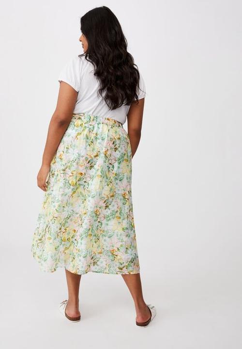 Cotton On - Curve florence frill midi skirt - sharna floral