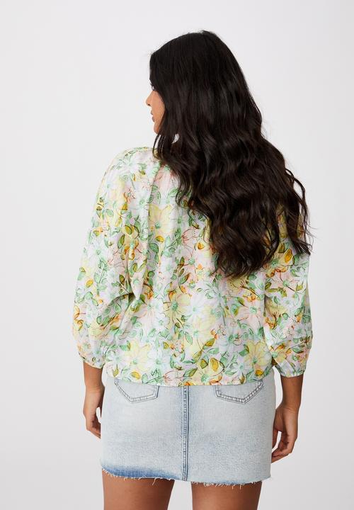 Cotton On - Curve peasant blouse - sharna floral