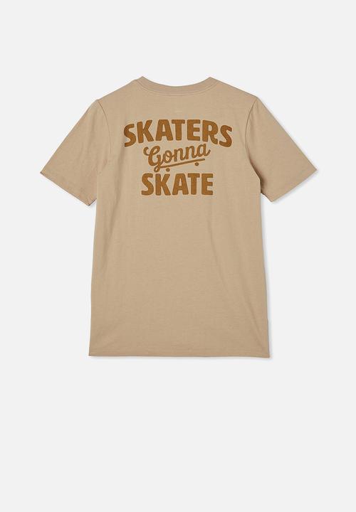 Free by Cotton On - Free boys skater short sleeve tee - semolina