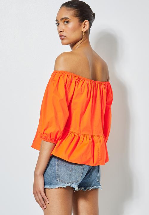 Superbalist - Ruffle detail off the shoulder - orange