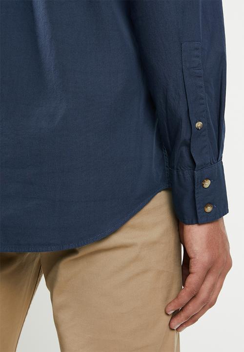 POLO - Jason textured signature shirt - navy