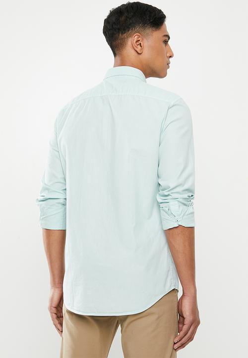 POLO - Jason textured signature shirt - blue
