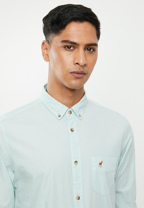POLO - Jason textured signature shirt - blue
