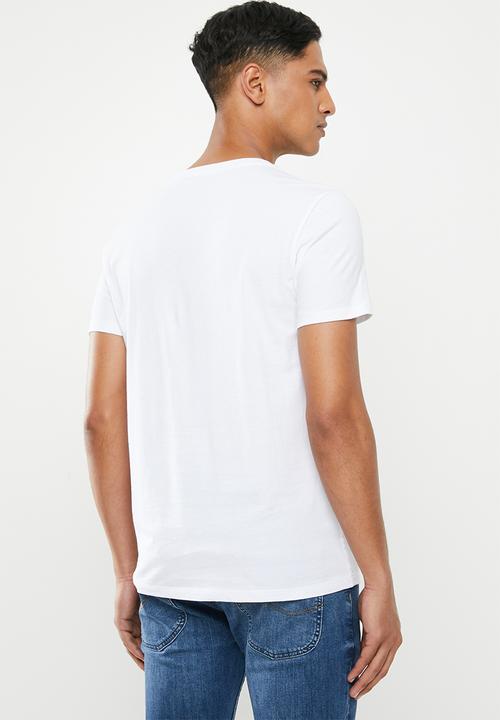 GUESS - Short sleeve guess 2 colour crew tee - white
