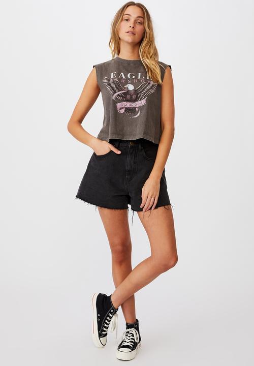 Cotton On - Marley graphic muscle tank - slate grey