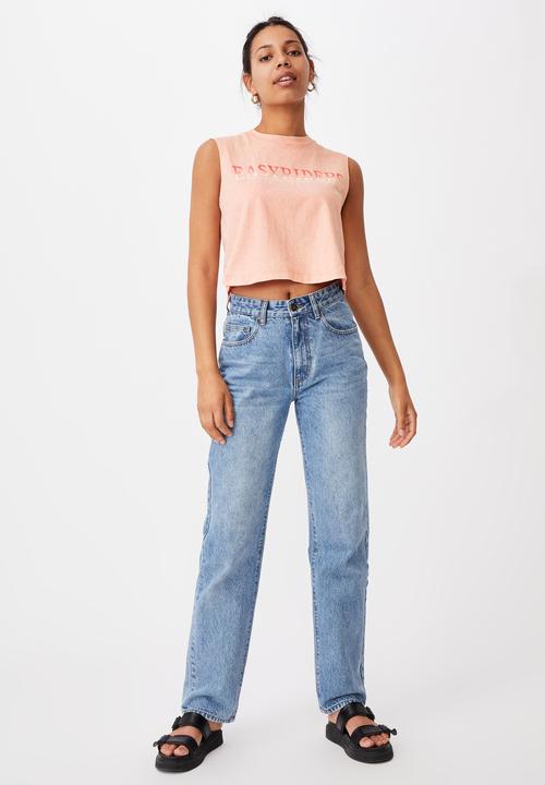 Cotton On - Marley graphic muscle tank - sunfaded pink