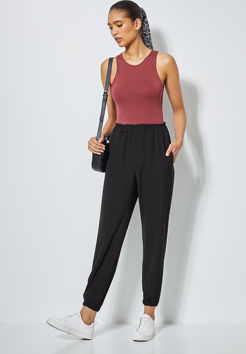 Superbalist - Crepe cuffed jogger - black