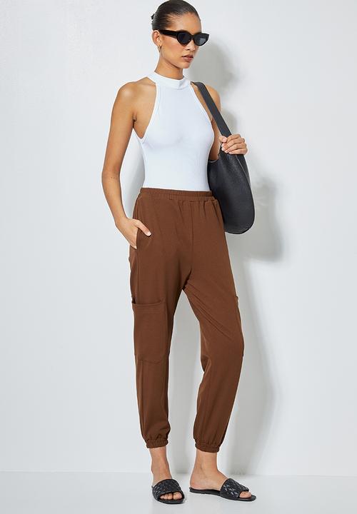 Superbalist - Crepe scuba jogger - brown