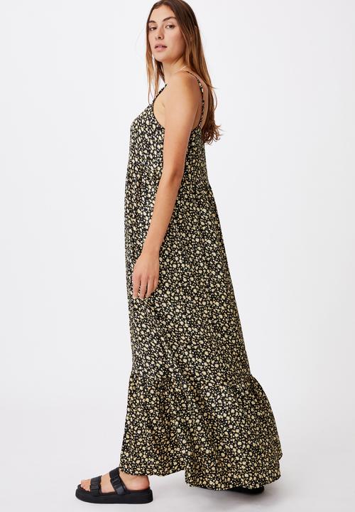 Cotton On - Woven bella strappy maxi dress - alisa daisy black