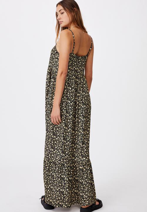 Cotton On - Woven bella strappy maxi dress - alisa daisy black