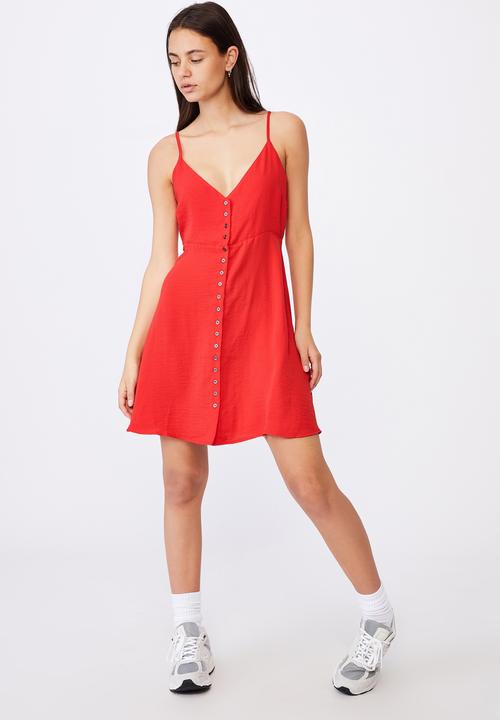 Factorie - Button through dress - red 