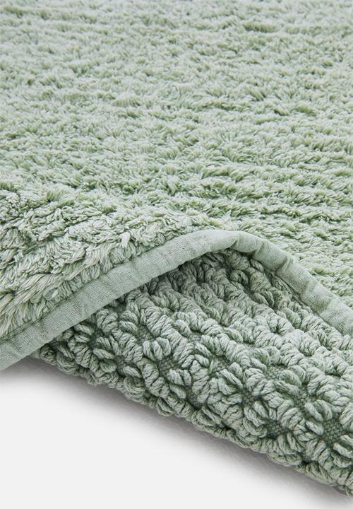 Sixth Floor - Reversible stone-washed bath mat - seafoam